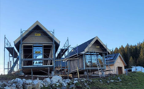 Cabane ossature bois pilotis en nature moins 20m2