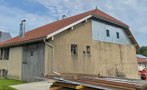 Remplacement complet charpente ferme comtoise type pastorale